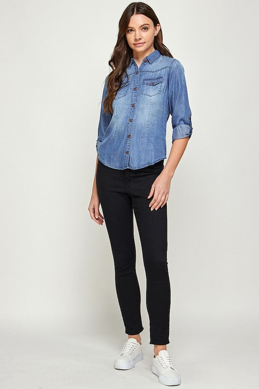Blue Age Tencel Denim Blouse