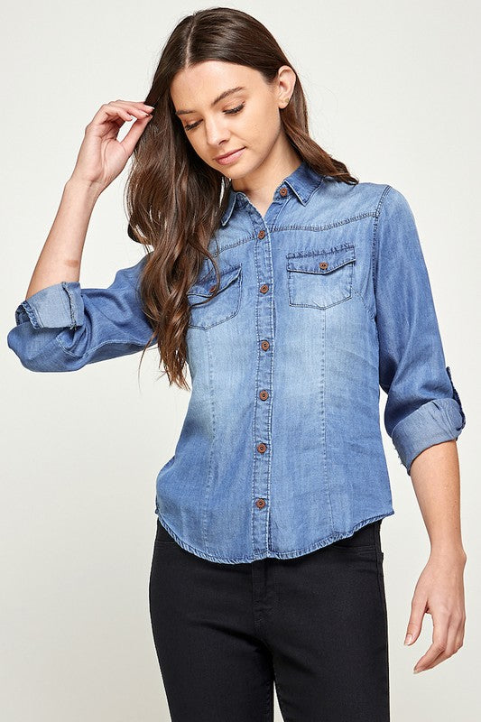 Blue Age Tencel Denim Blouse