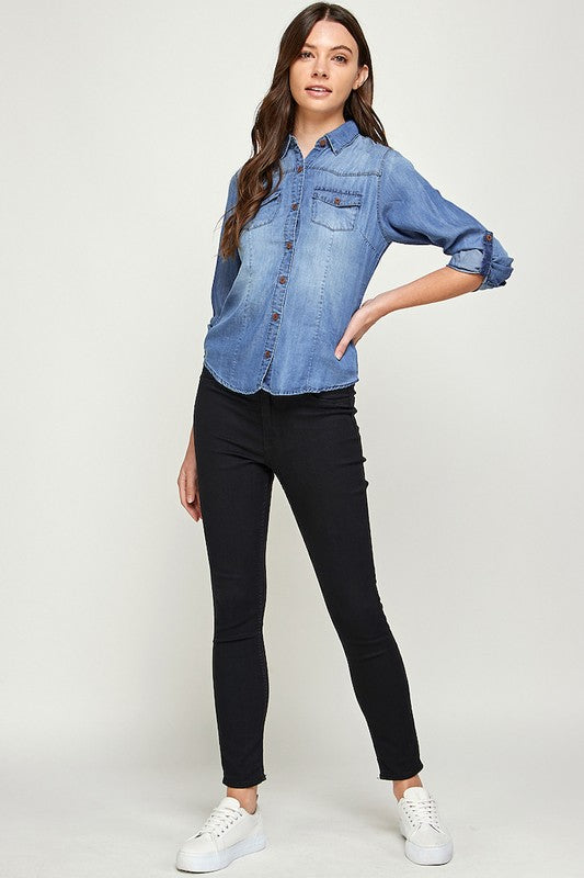 Blue Age Tencel Denim Blouse