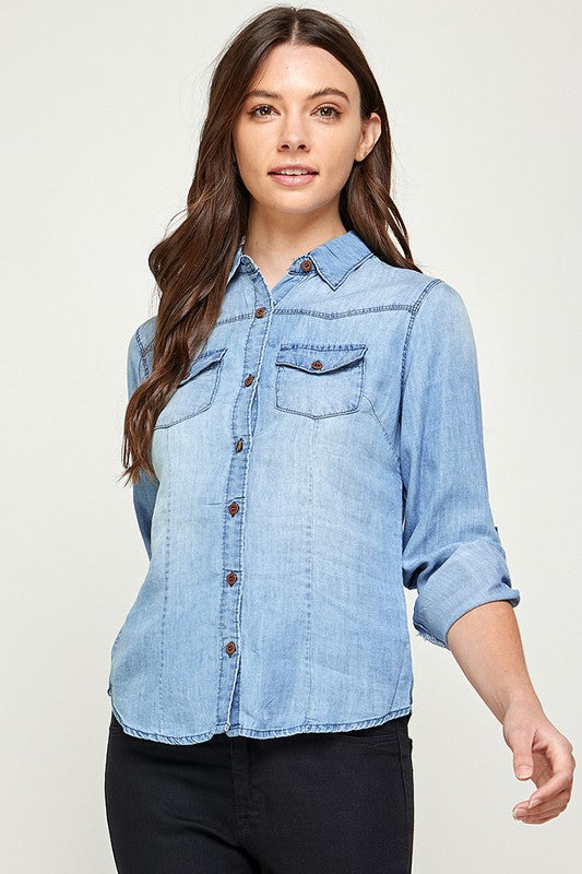 Blue Age Tencel Denim Blouse