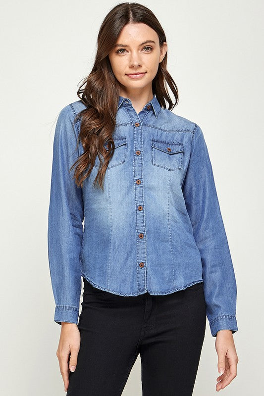 Blue Age Tencel Denim Blouse