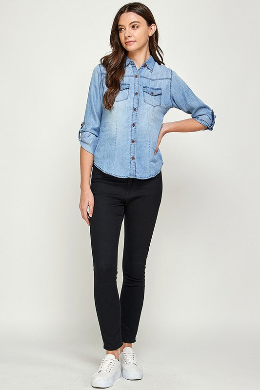 Blue Age Tencel Denim Blouse