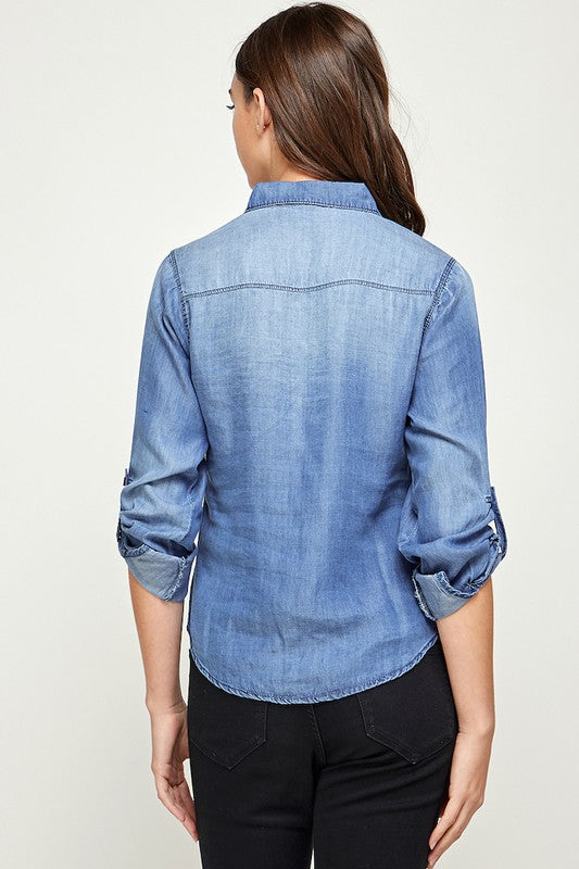 Blue Age Tencel Denim Blouse