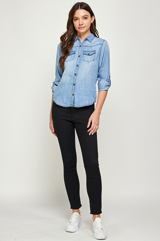 Blue Age Tencel Denim Blouse