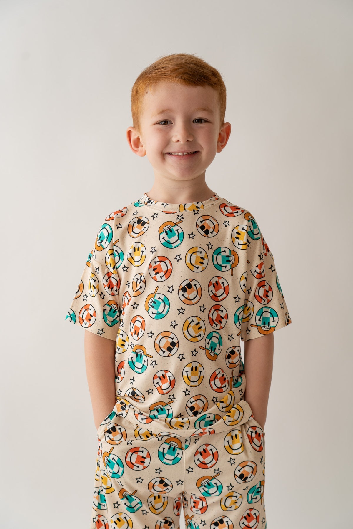 Smiley Check Boys Casual Set