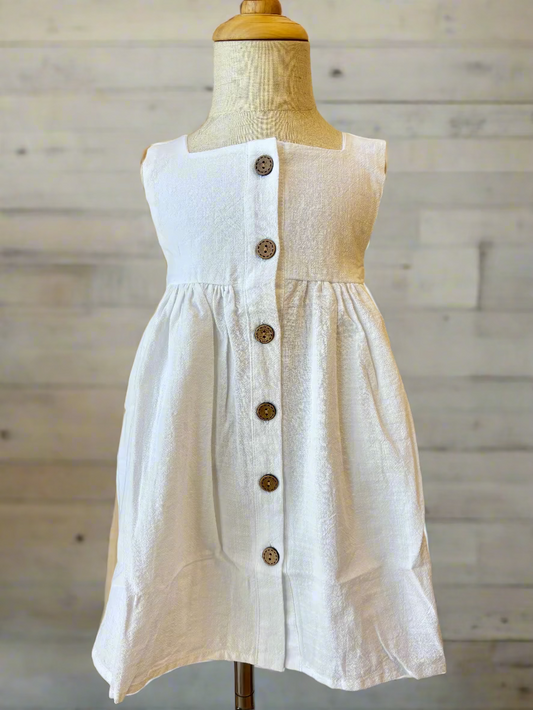 White Babydoll Button Dress