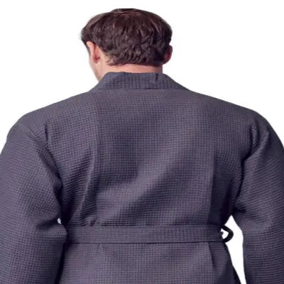 Waffle Kimono Spa Bathrobe for Men -  Absorbent, Lightweight