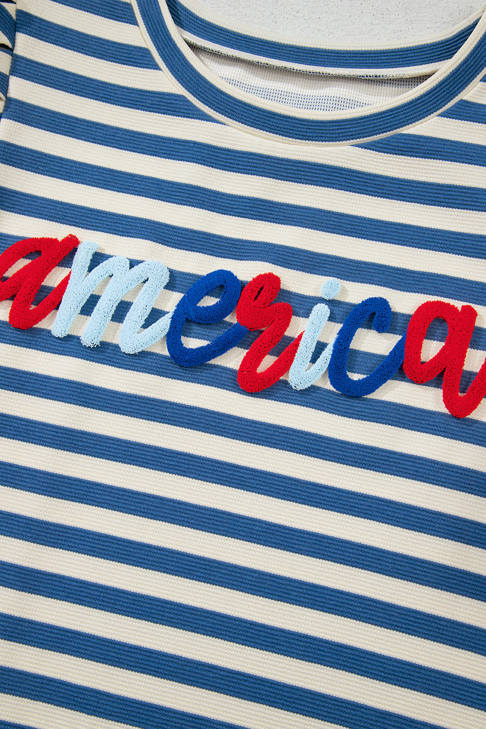America Stripe Puff Sleeve T-Shirt