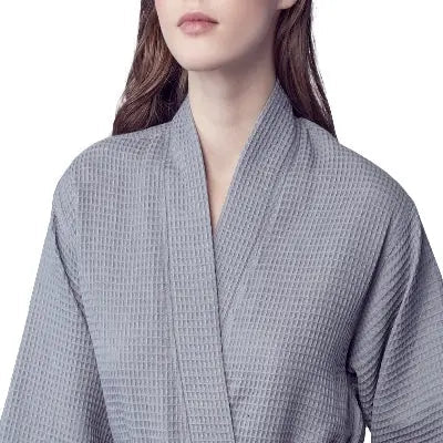 Knee-Length Waffle Kimono Robe for Women